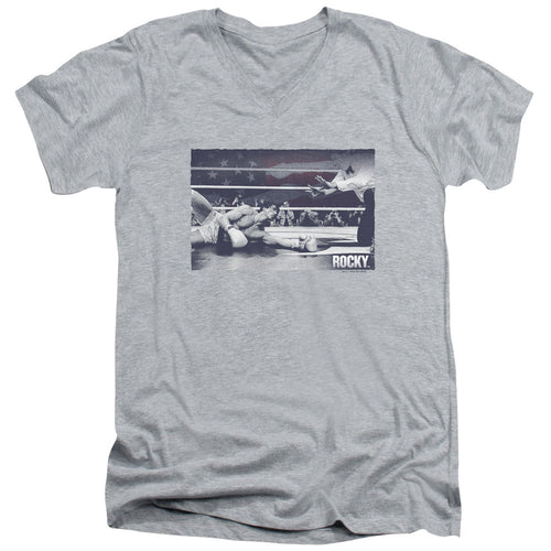 Rocky American Will Mens Slim Fit V-Neck T Shirt Athletic Heather
