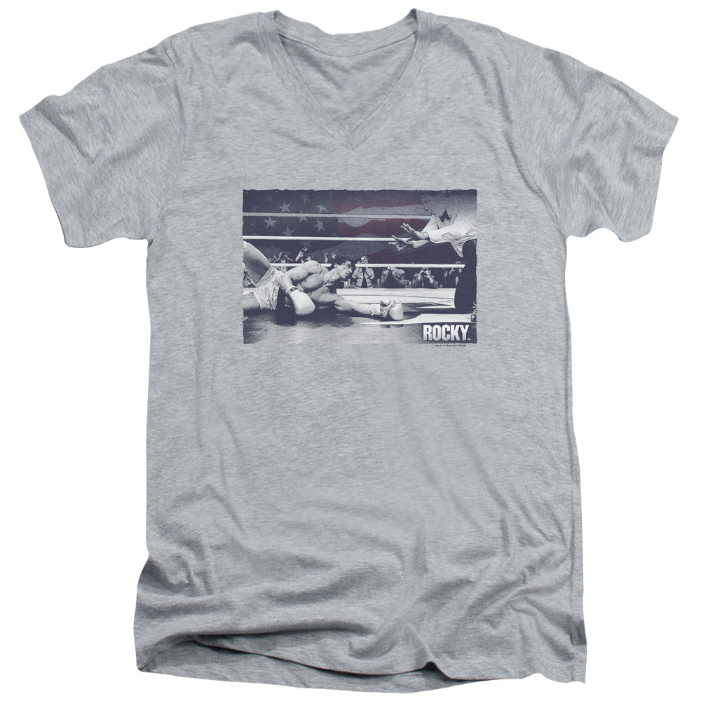 Rocky American Will Mens Slim Fit V-Neck T Shirt Athletic Heather