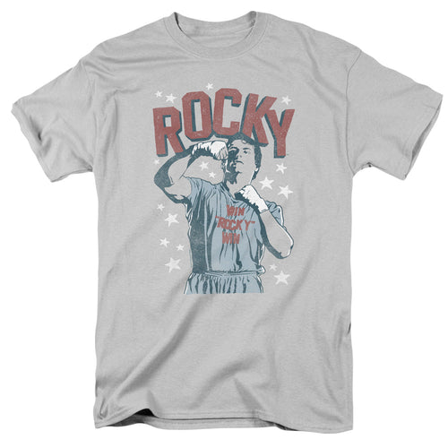 Rocky In Training Mens T Shirt Silver