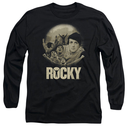 Rocky Feeling Strong Mens Long Sleeve Shirt Black Officially Licensed