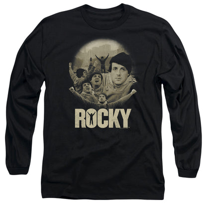 Rocky Feeling Strong Mens Long Sleeve Shirt Black Officially Licensed