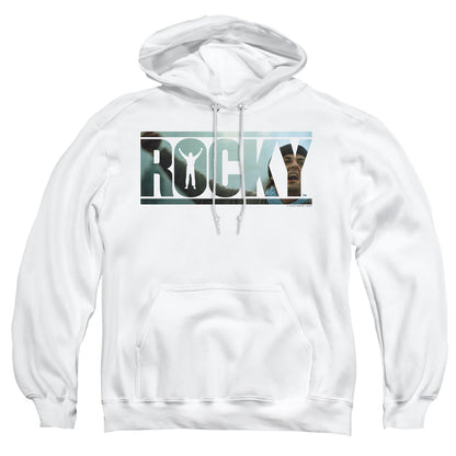 Rocky Cutout Logo Mens Hoodie White