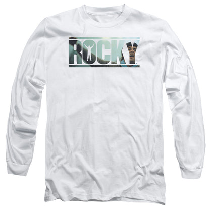 Rocky Cutout Logo Mens Long Sleeve Shirt White Officially Licensed