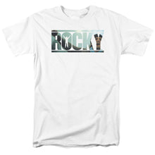 Load image into Gallery viewer, Rocky Cutout Logo Mens T Shirt White
