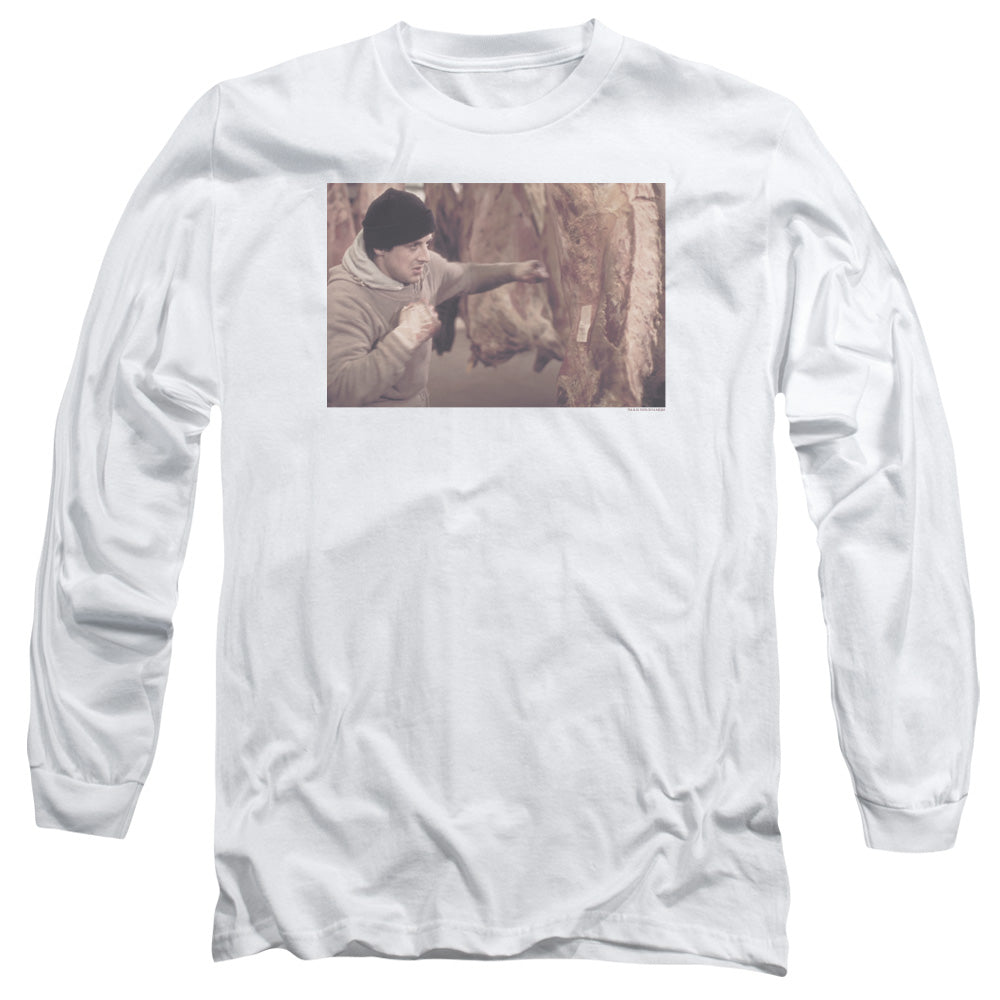 Rocky Meat Locker Mens Long Sleeve Shirt White Officially Licensed