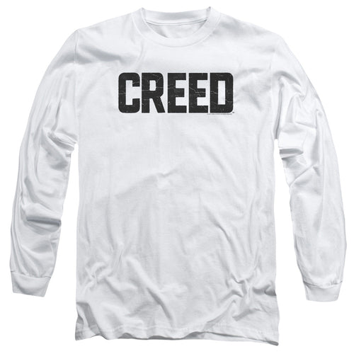 Creed Cracked Logo Mens Long Sleeve Shirt White