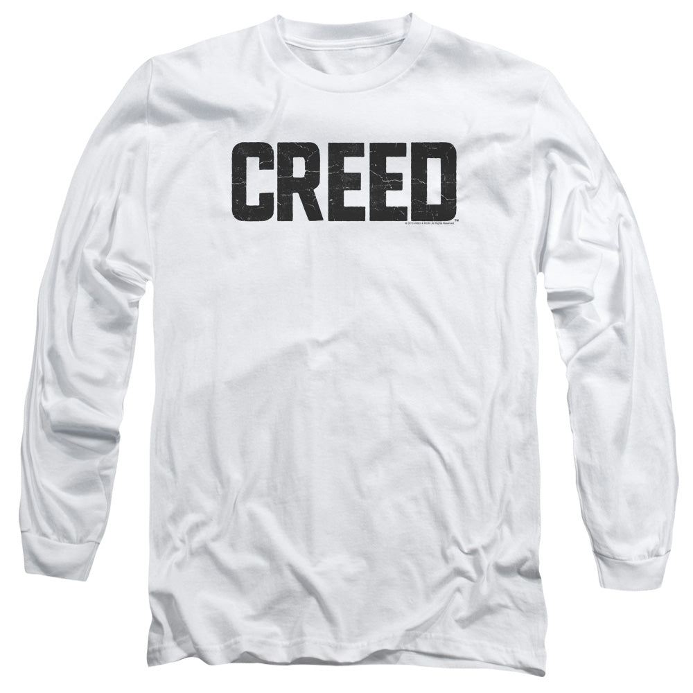 Creed Cracked Logo Mens Long Sleeve Shirt White