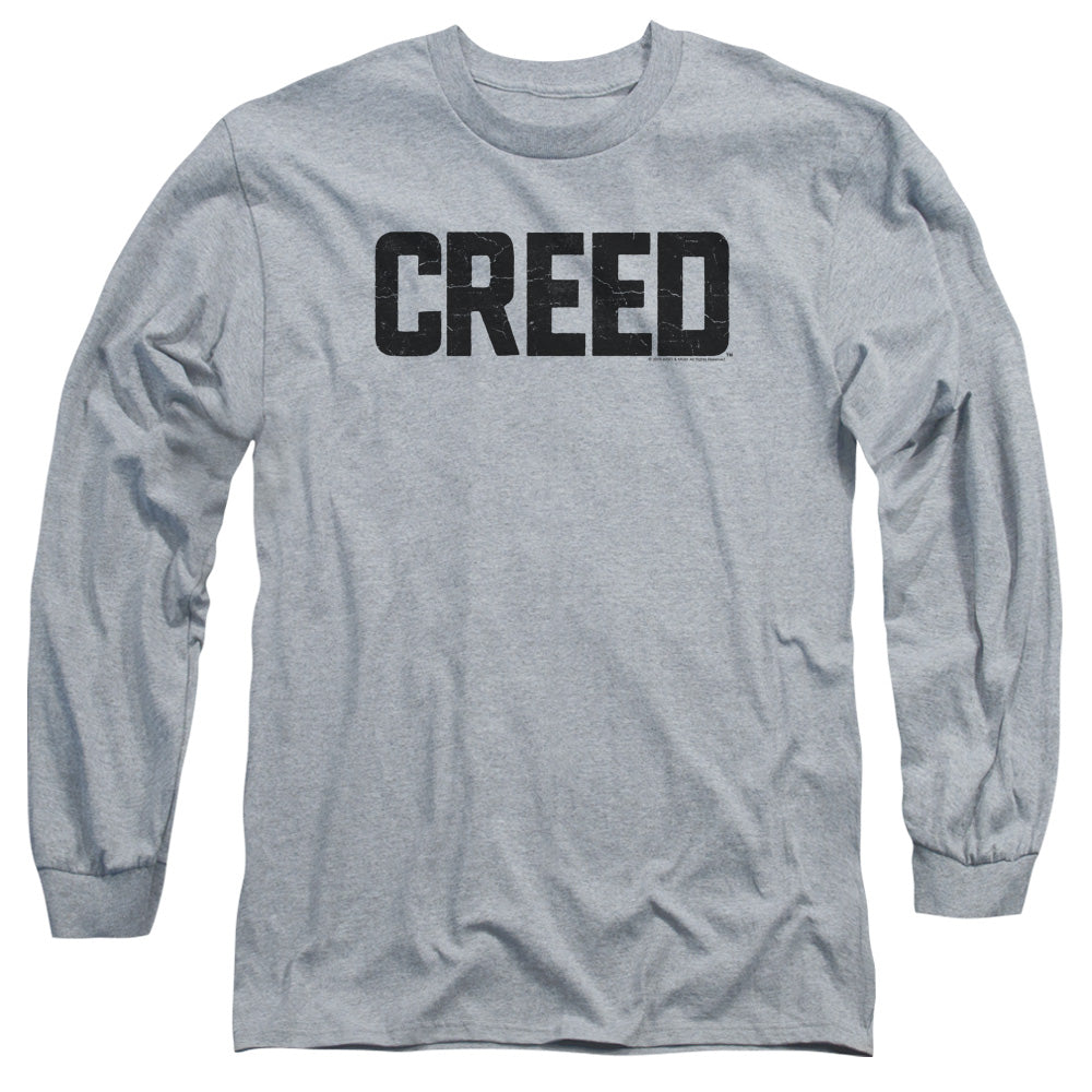 Creed Cracked Logo Mens Long Sleeve Shirt Athletic Heather Officially Licensed