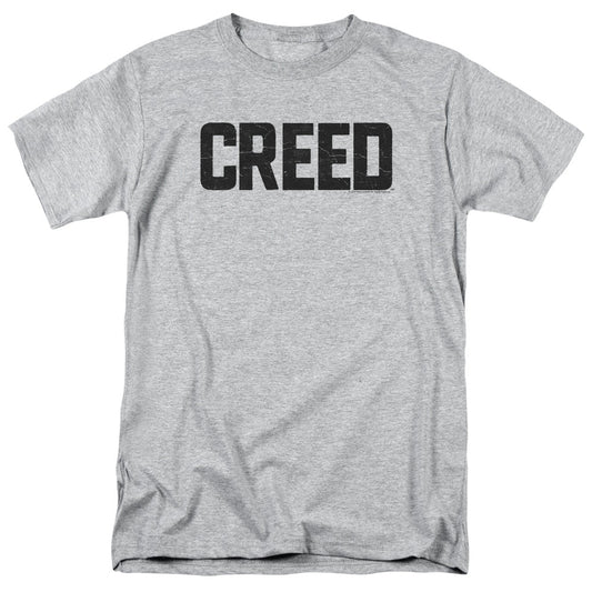 Creed Cracked Logo Mens T Shirt Athletic Heather