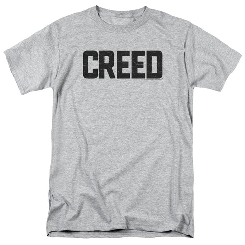 Creed Cracked Logo Mens T Shirt Athletic Heather