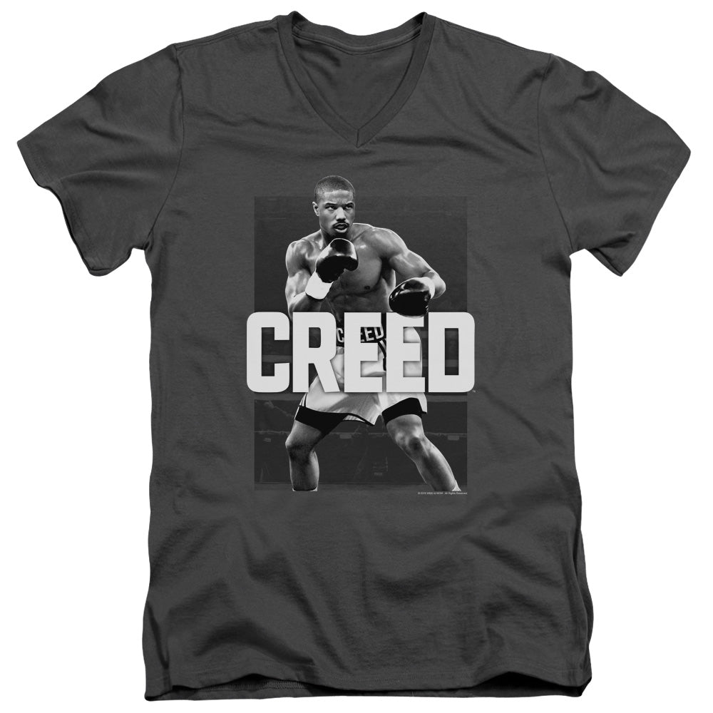Creed Final Round Mens Slim Fit V-Neck T Shirt Charcoal