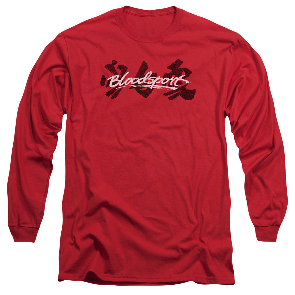 Bloodsport Kanji Mens Long Sleeve Shirt Red Officially Licensed