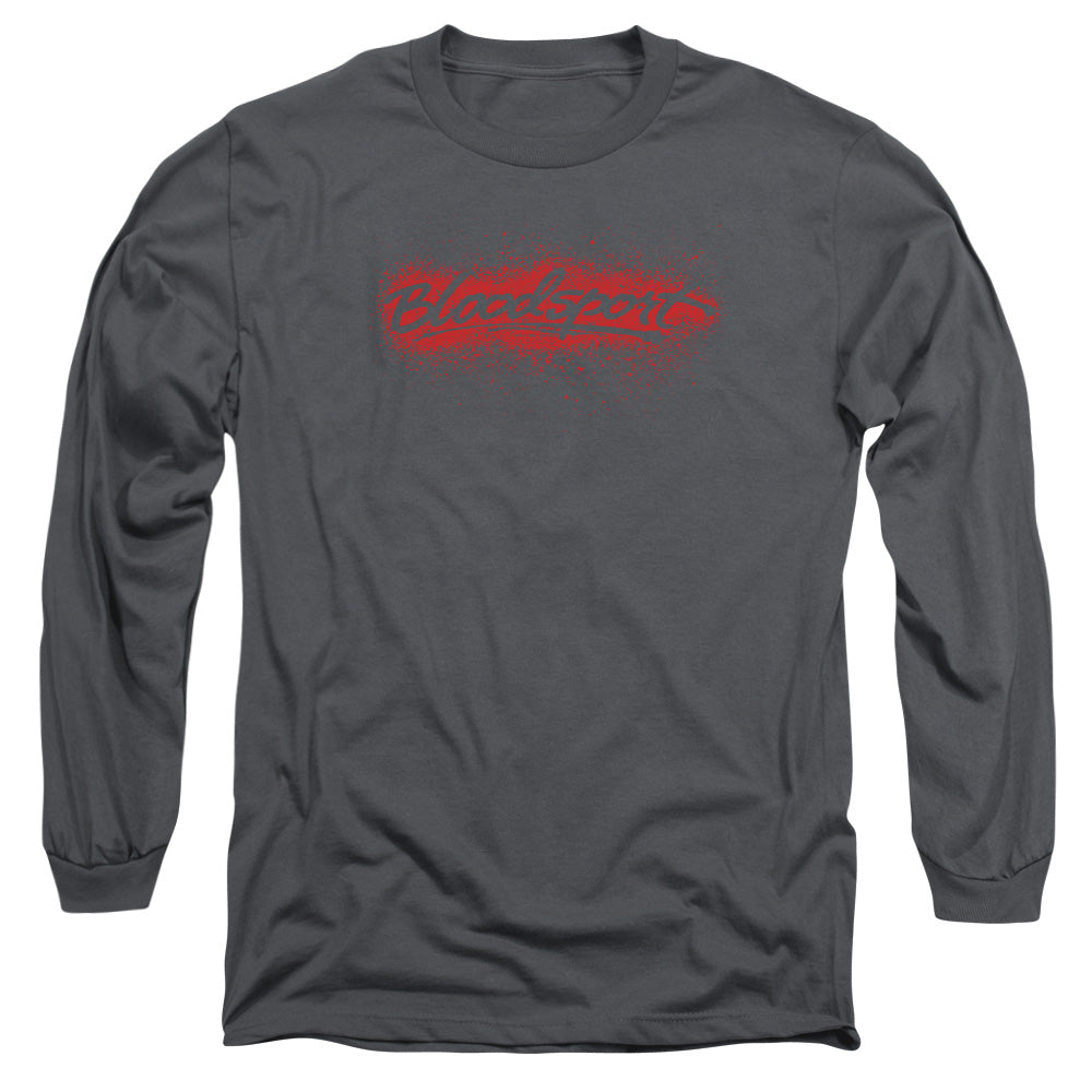 Bloodsport Blood Splatter Mens Long Sleeve Shirt Charcoal Officially Licensed