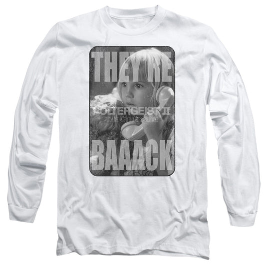 Poltergeist Ii Logo Mens Long Sleeve Shirt White