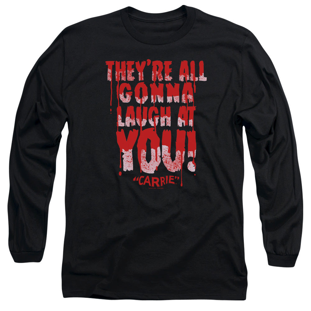 Carrie Laugh At You Mens Long Sleeve Shirt Black Officially Licensed