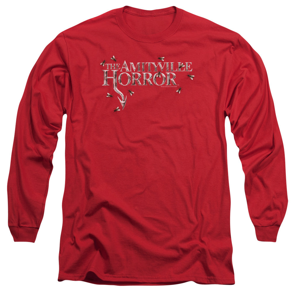 Amityville Horror Flies Mens Long Sleeve Shirt Red