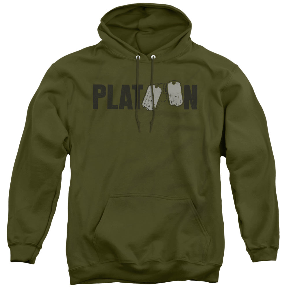 Platoon Logo Mens Hoodie Military Green