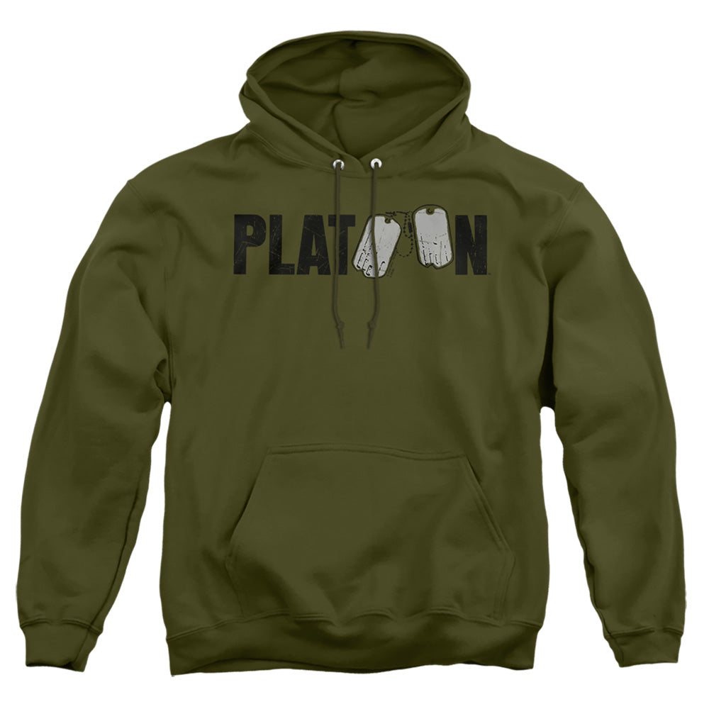 Platoon Logo Mens Hoodie Military Green