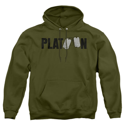 Platoon Logo Mens Hoodie Military Green