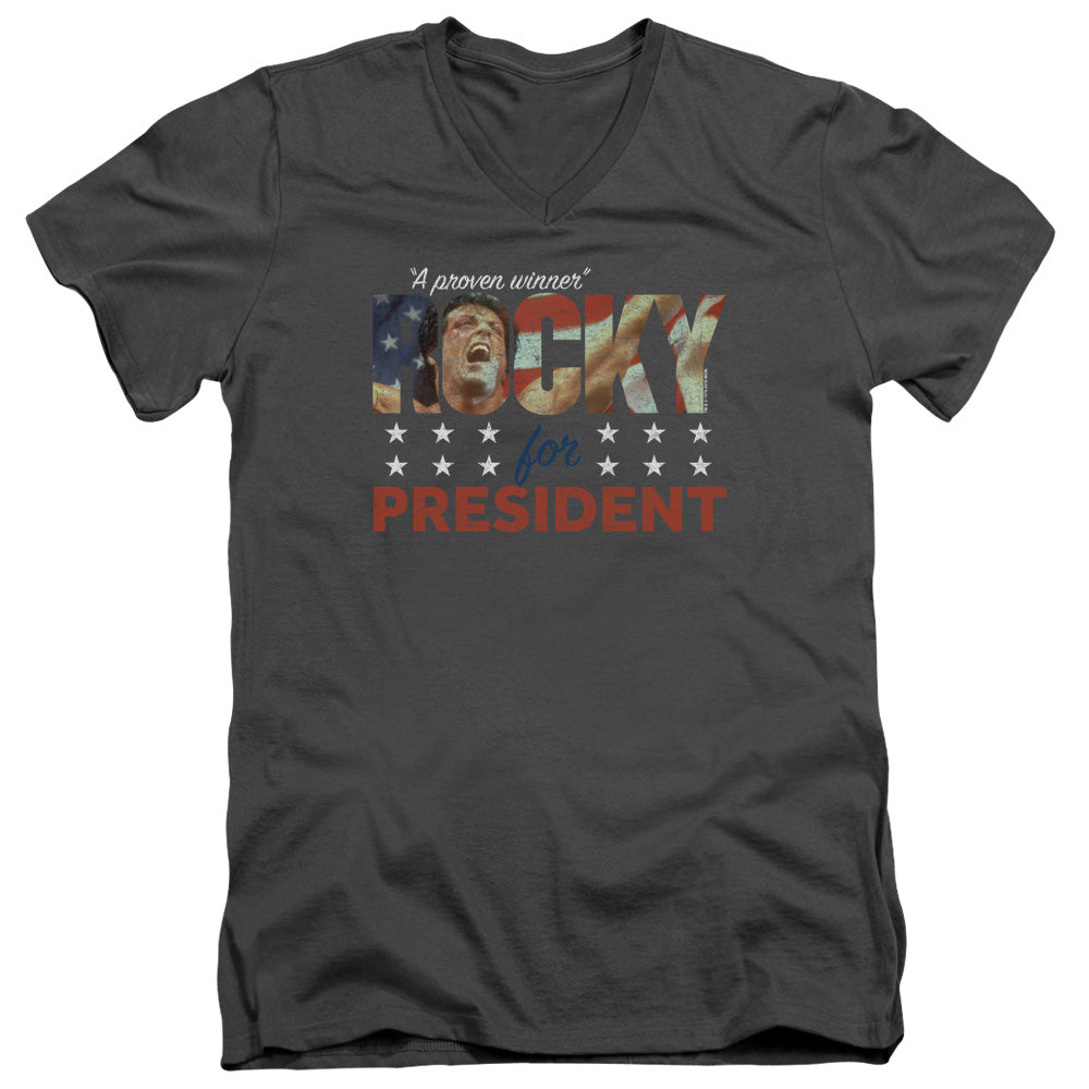 Rocky A Proven Winner Mens Slim Fit V-Neck T Shirt Charcoal