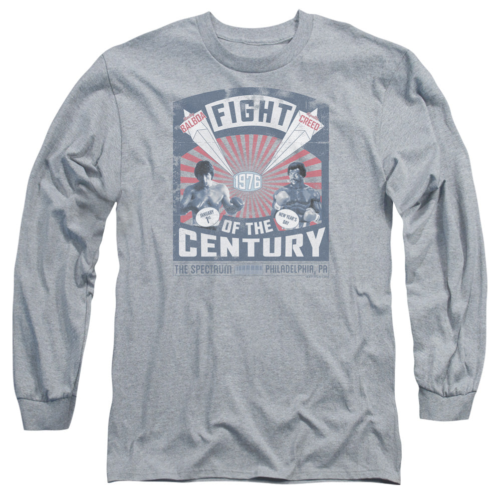 Rocky Balboa Creed Fight Poster Mens Long Sleeve Shirt Athletic Heather