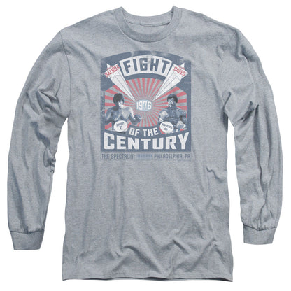 Rocky Balboa Creed Fight Poster Mens Long Sleeve Shirt Athletic Heather Officially Licensed