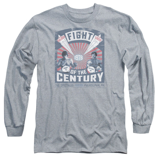 Rocky Balboa Creed Fight Poster Mens Long Sleeve Shirt Athletic Heather Officially Licensed