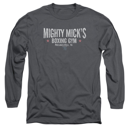 Rocky Mighty Micks Boxing Gym Mens Long Sleeve Shirt Charcoal