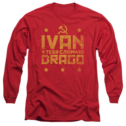 Rocky Iv Drago Break Mens Long Sleeve Shirt Red Officially Licensed