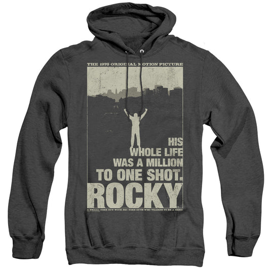 Rocky Silhouette Heather Mens Hoodie Black