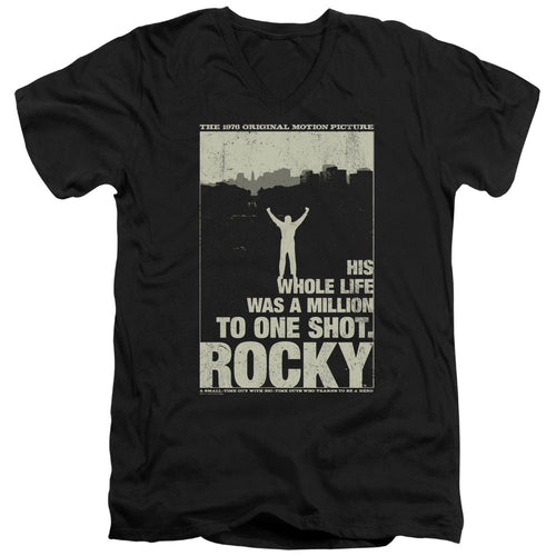 Rocky Silhouette Mens Slim Fit V-Neck T Shirt Black