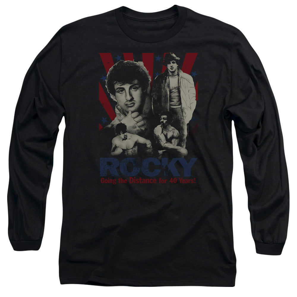 Rocky Going The Distance Mens Long Sleeve Shirt Black Officially Licensed