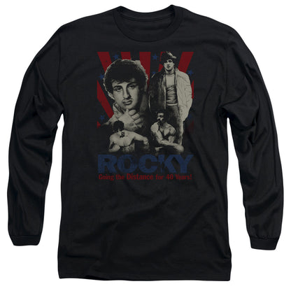 Rocky Going The Distance Mens Long Sleeve Shirt Black Officially Licensed