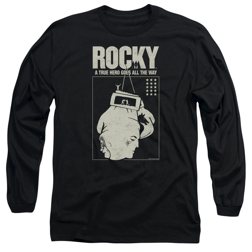 Rocky The Hero Mens Long Sleeve Shirt Black Officially Licensed