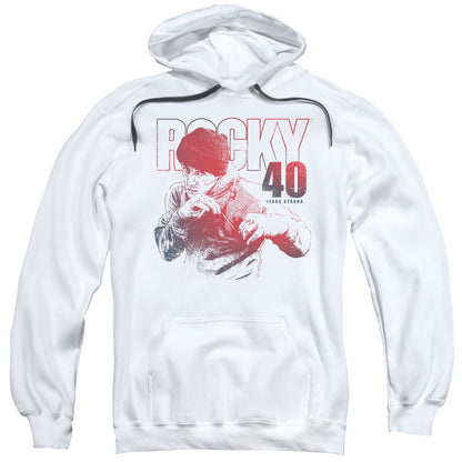Rocky 40 Years Strong Mens Hoodie White