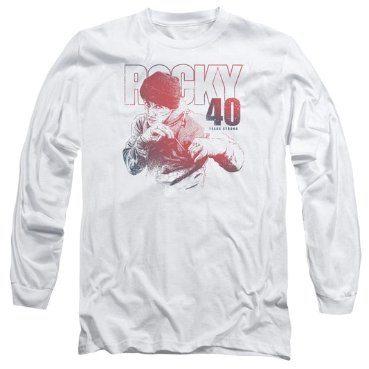 Rocky 40 Years Strong Mens Long Sleeve Shirt White