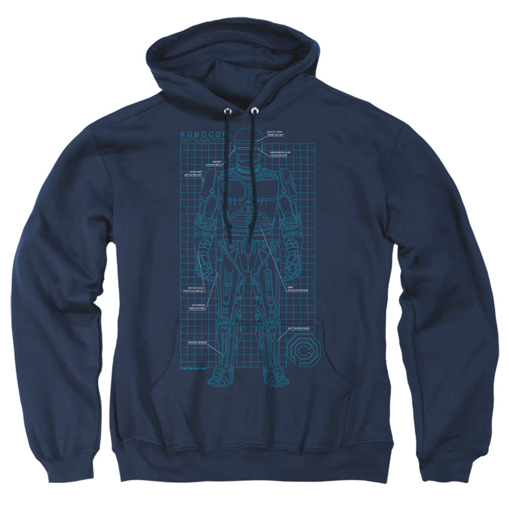 Robocop Schematic Mens Hoodie Navy