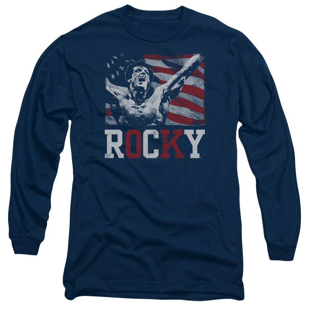 Rocky Flag Champion Mens Long Sleeve Shirt Navy Officially Licensed