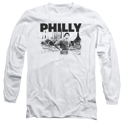 Rocky Philly Mens Long Sleeve Shirt White Officially Licensed