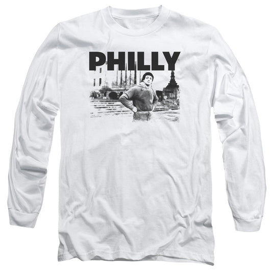 Rocky Philly Mens Long Sleeve Shirt White Officially Licensed