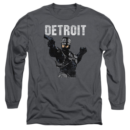 Robocop Detroit Mens Long Sleeve Shirt Charcoal Officially Licensed