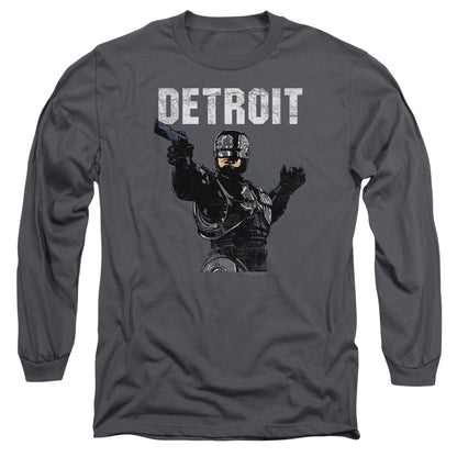 Robocop Detroit Mens Long Sleeve Shirt Charcoal Officially Licensed