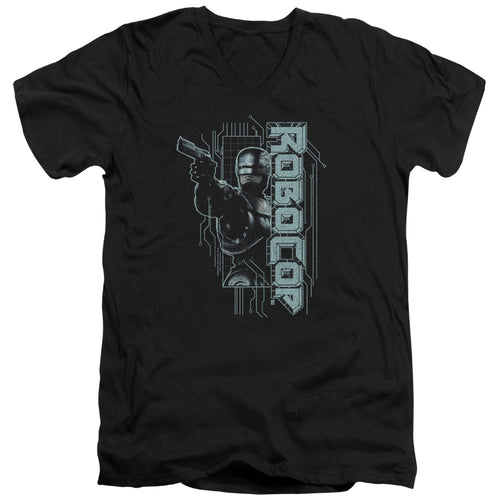 Robocop Murphy Split Mens Slim Fit V Neck T Shirt Black