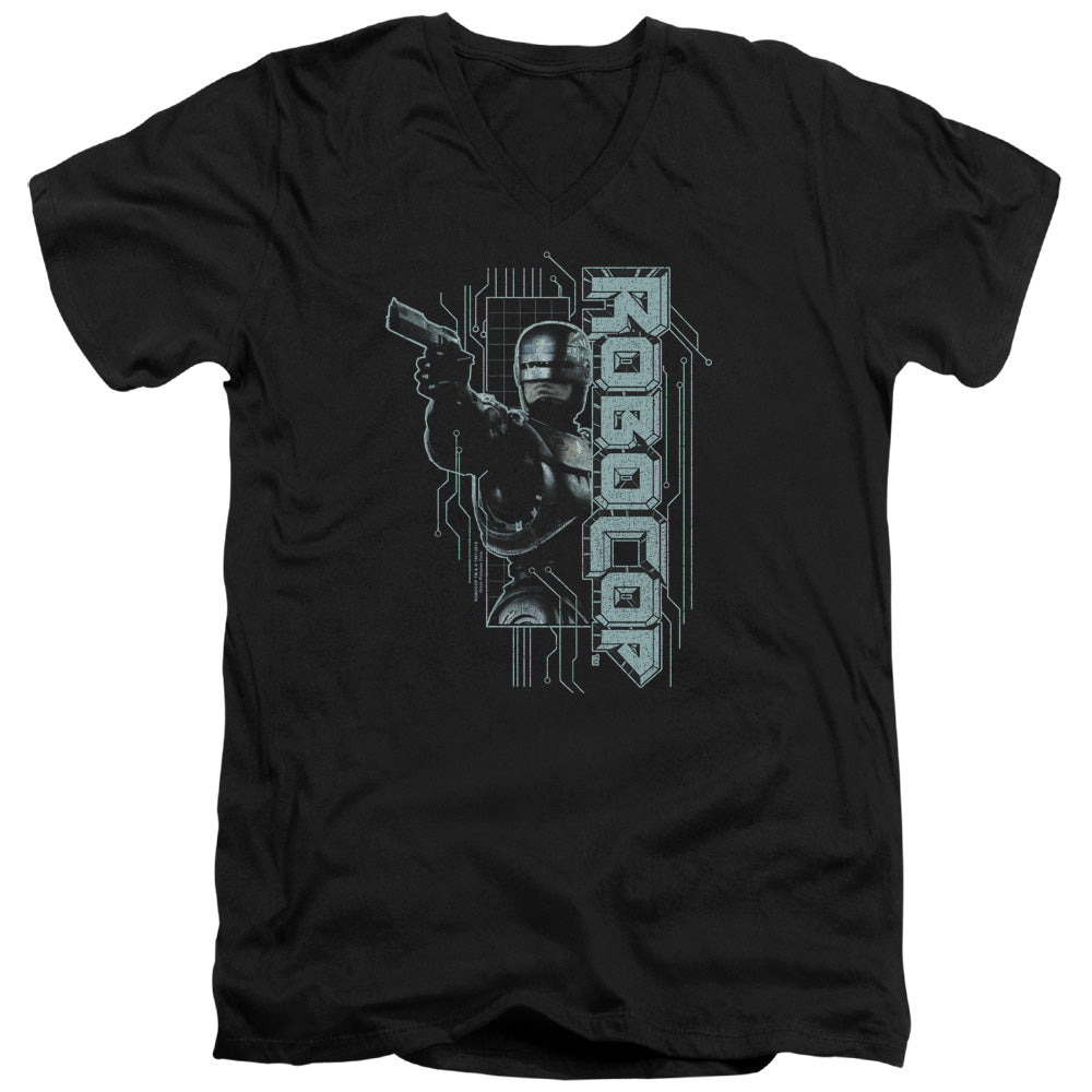 Robocop Murphy Split Mens Slim Fit V Neck T Shirt Black