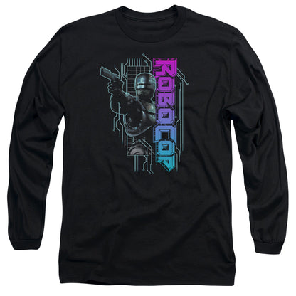 Robocop Robo Neon Mens Long Sleeve Shirt Black Officially Licensed