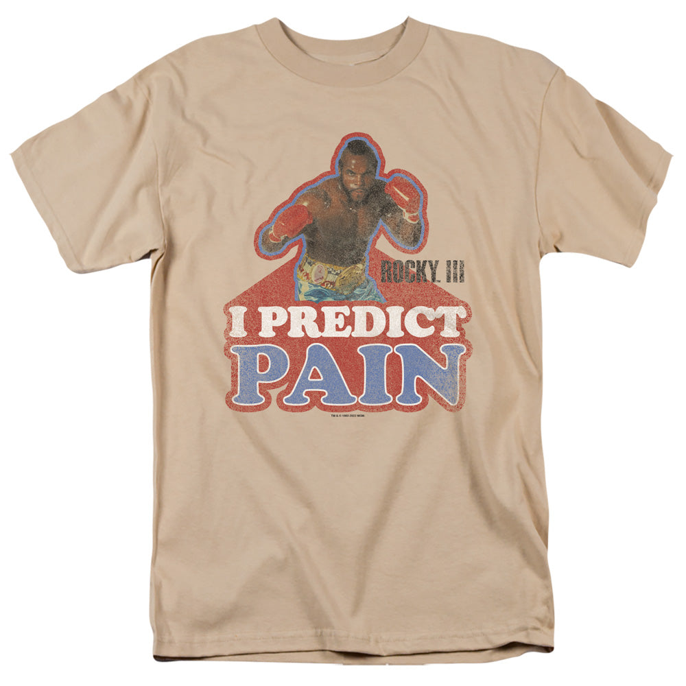 Rocky Iii I Predict Pain Mens T Shirt Sand