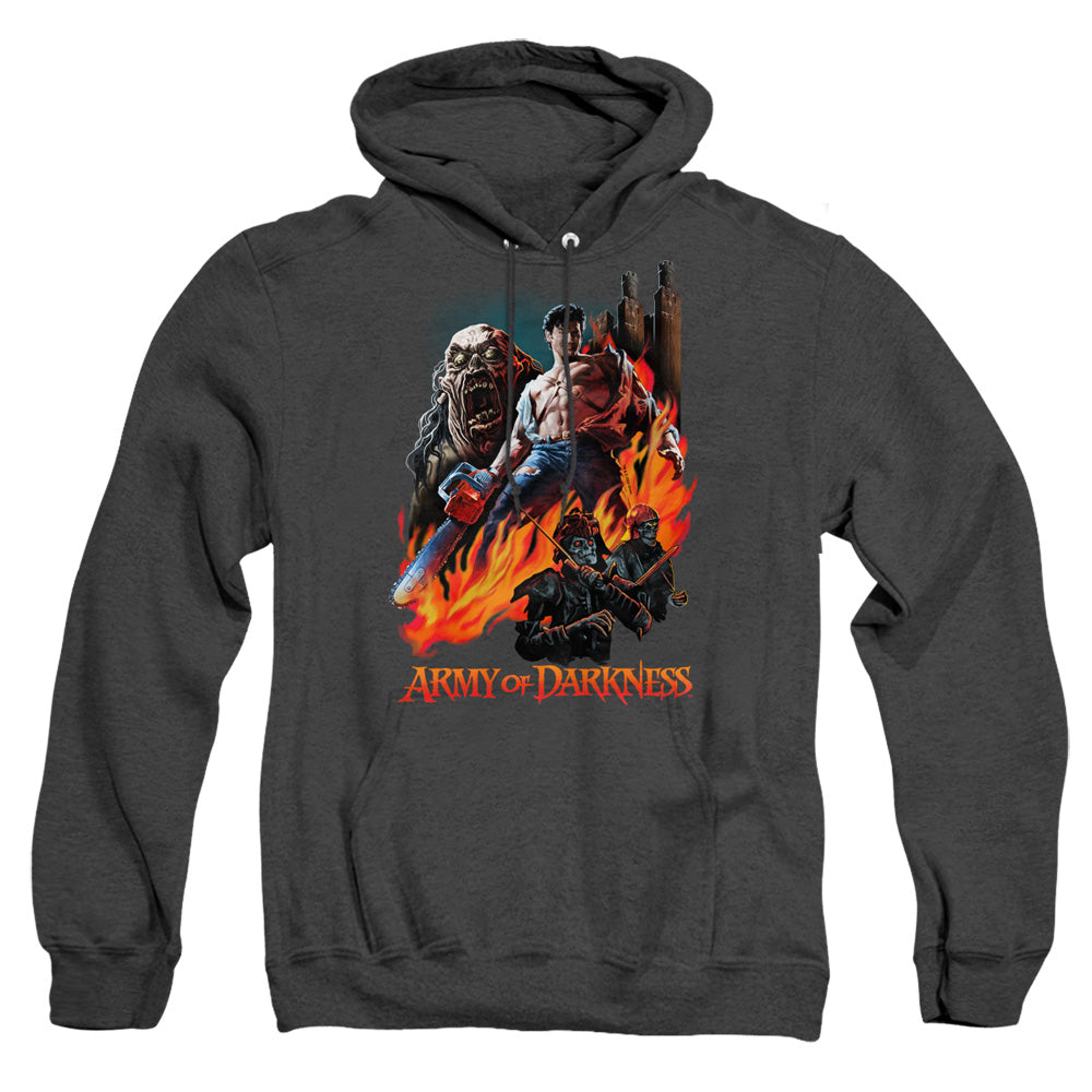 Army Of Darkness Painted Evil Heather Mens Hoodie Black