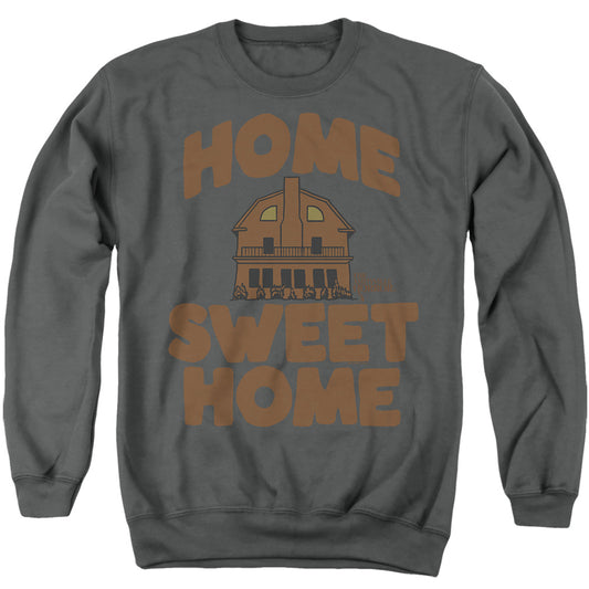 Amityville Horror - Logo Home Sweet Home Mens Crewneck Sweatshirt Charcoal