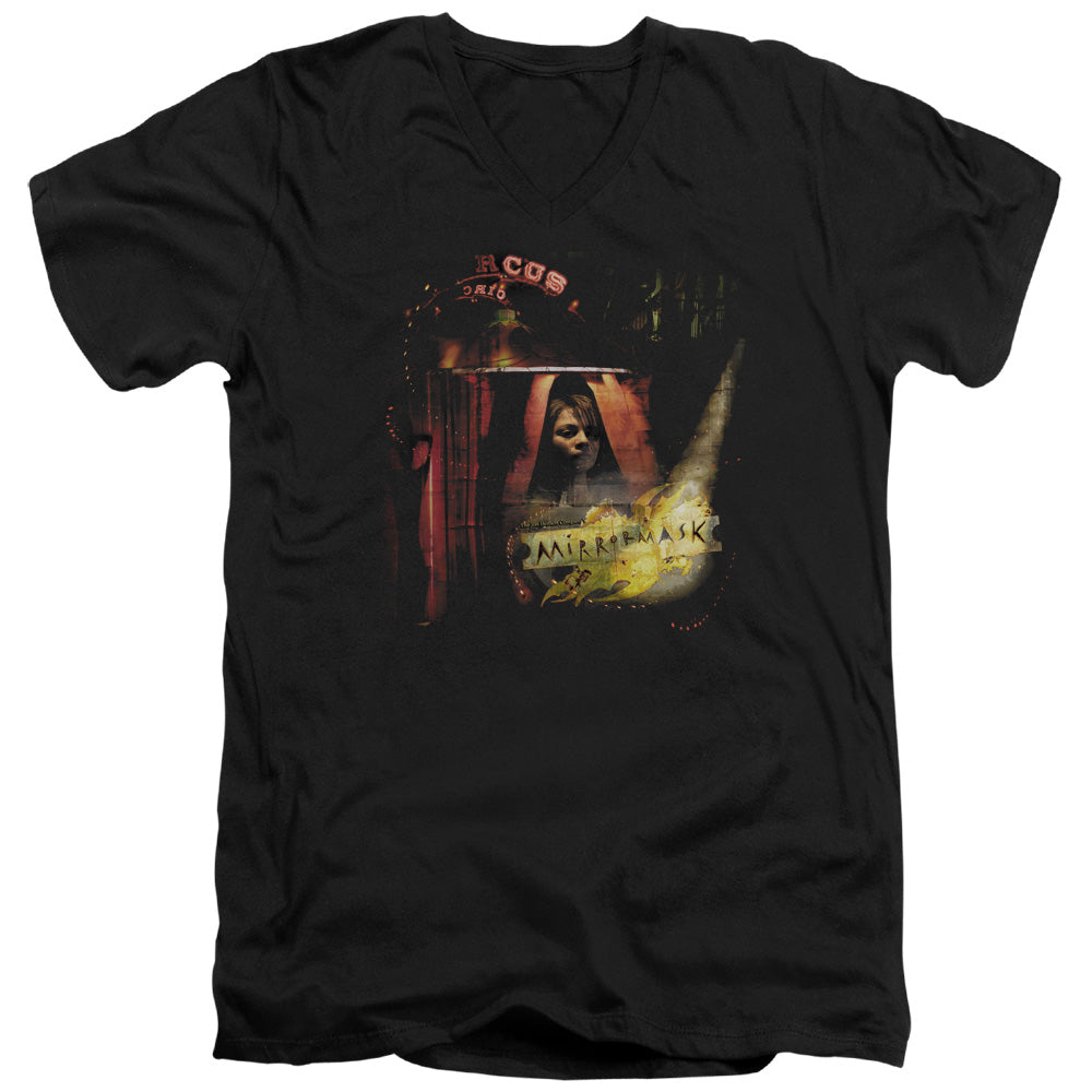Mirrormask Big Top Poster Mens Slim Fit V-Neck T Shirt Black