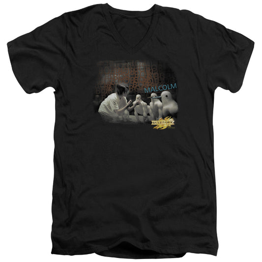 Mirrormask Bob Malcolm Mens Slim Fit V-Neck T Shirt Black